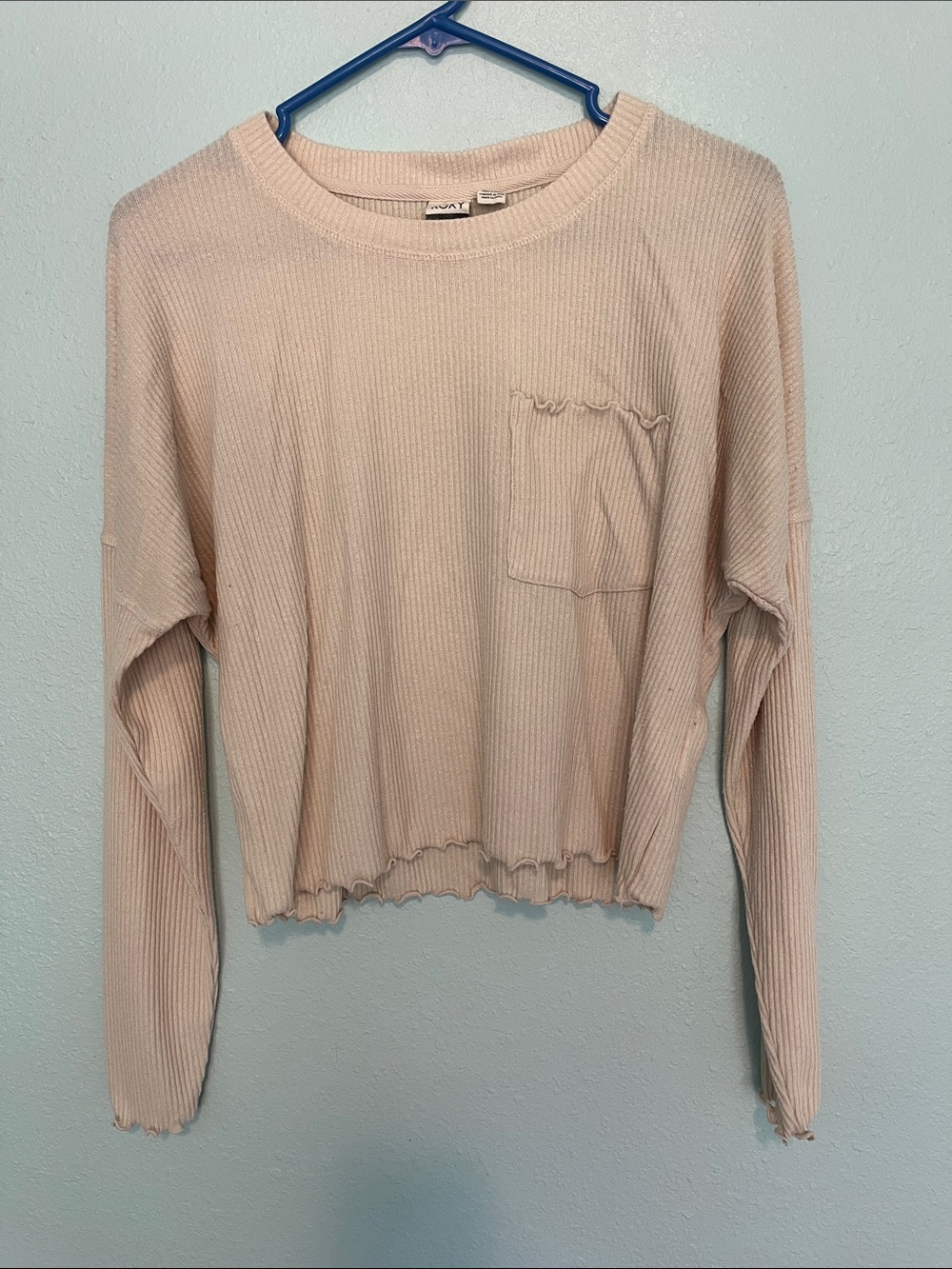 Roxy Ribbed Long-Sleeve Pocket Tee